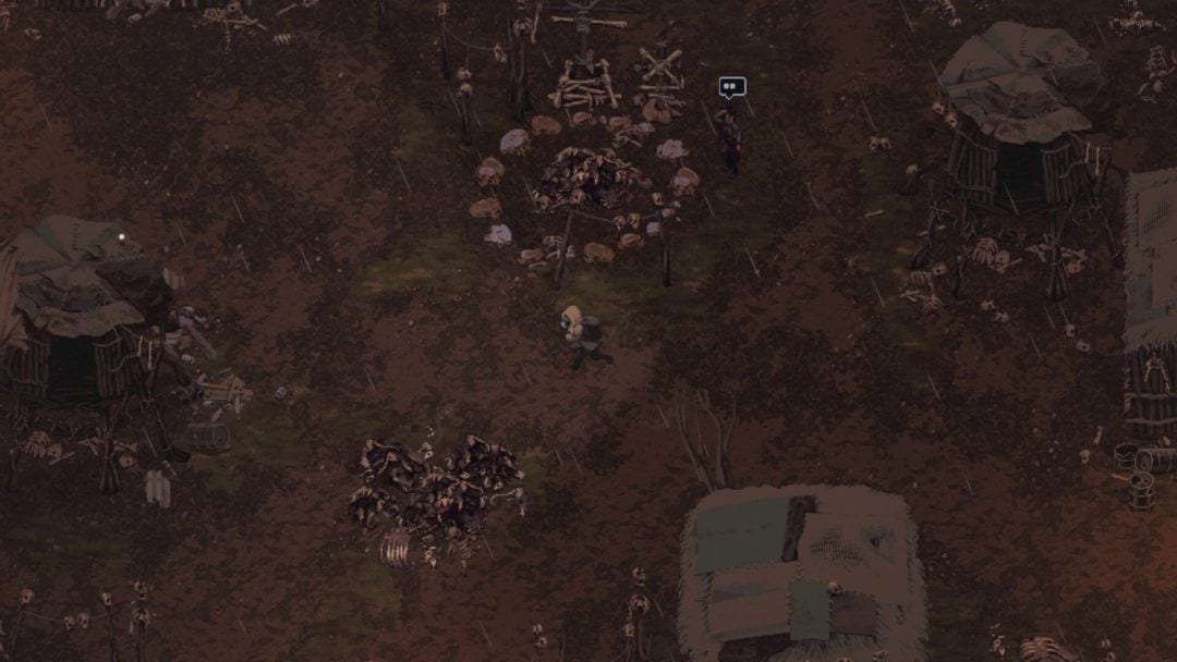 Scavland top-down pixel-art combat in an irradiated settlement